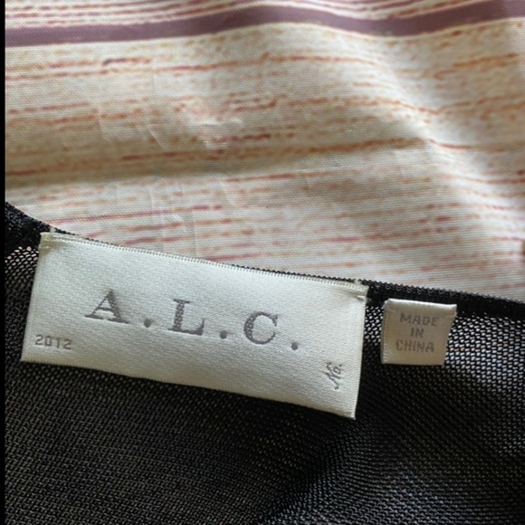 A.L.C Drop Waist Black Dress with layered ruffle hem and a mesh bodice - M - Picture 10 of 14